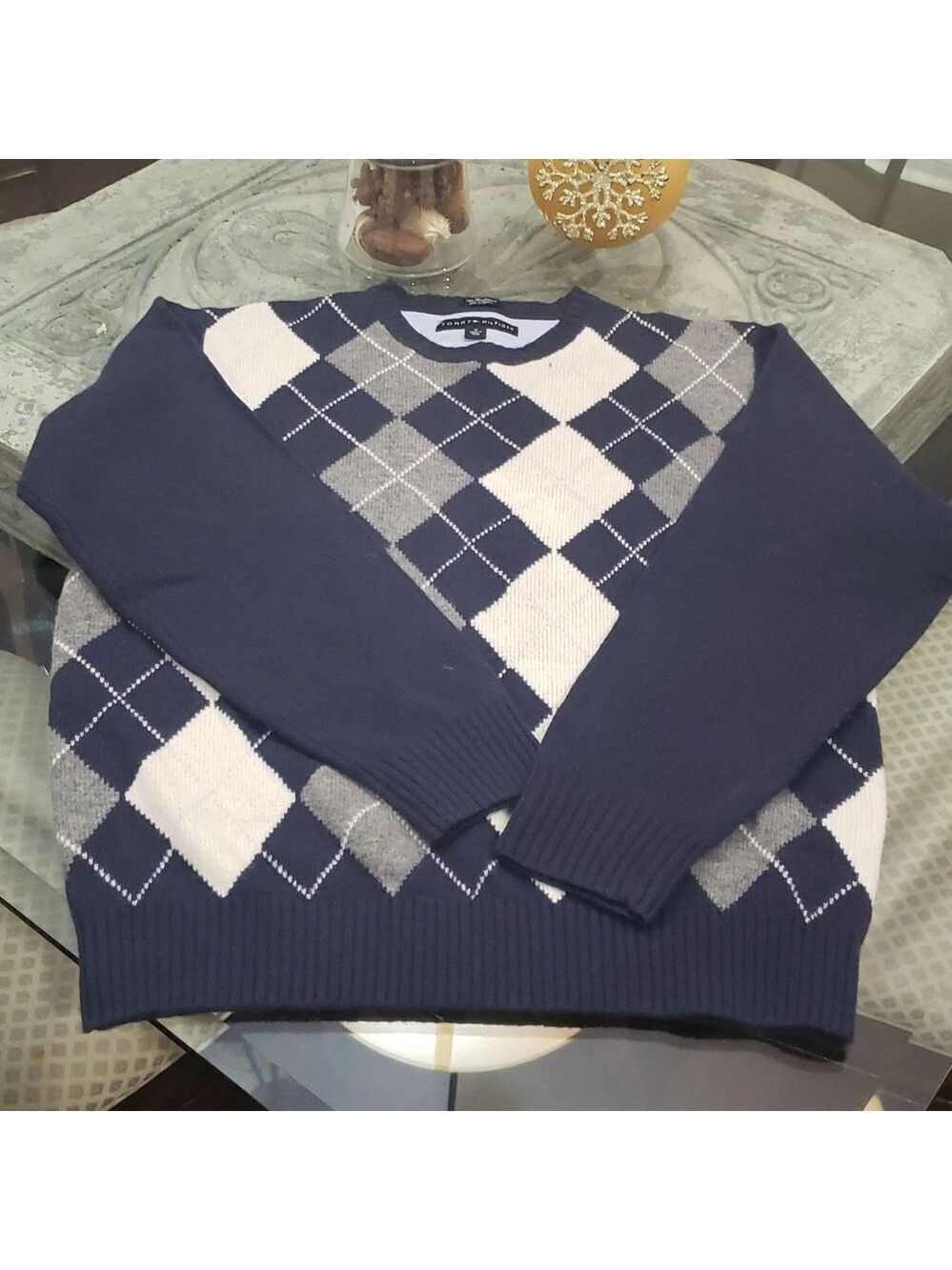 Tommy Hilfiger Crew Neck LAMBSWOOL CHUNKY WAFFLE SWEATER NEW